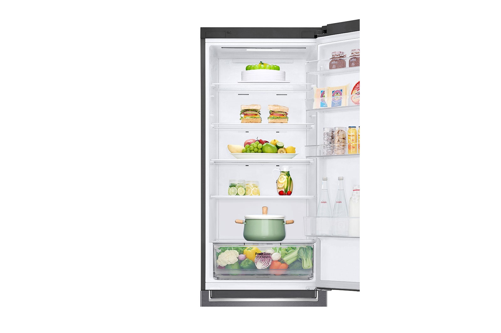 LG Réfrigérateur combiné | 384L | E |  Total No Frost | Smart Inverter  , LG GBP32DSKZN