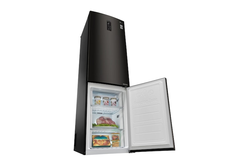 LG Réfrigérateur combiné | Total No Frost | Compresseur linéaire inverter | 37dB | Connecté Wi-Fi | Moist Balance Crisper | Fresh converter , LG GBW6346SBL