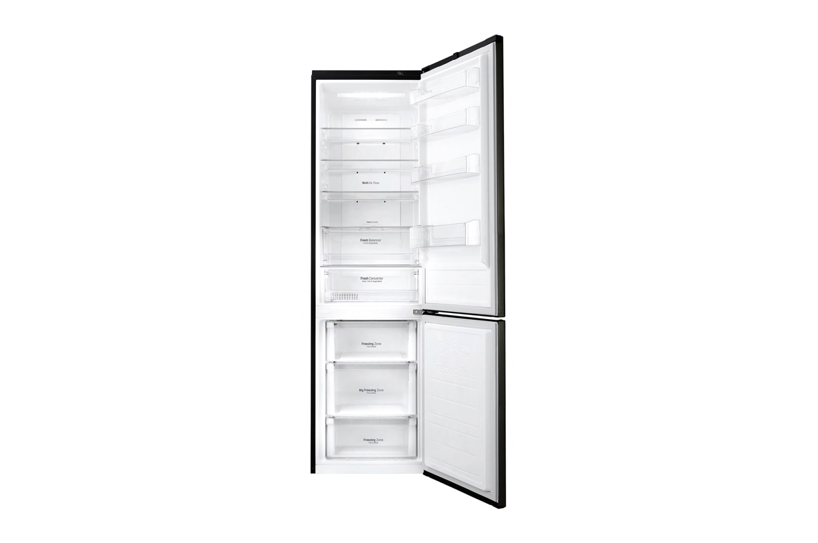 LG Réfrigérateur combiné | Total No Frost | Compresseur linéaire inverter | 37dB | Connecté Wi-Fi | Moist Balance Crisper | Fresh converter , LG GBW6346SBL