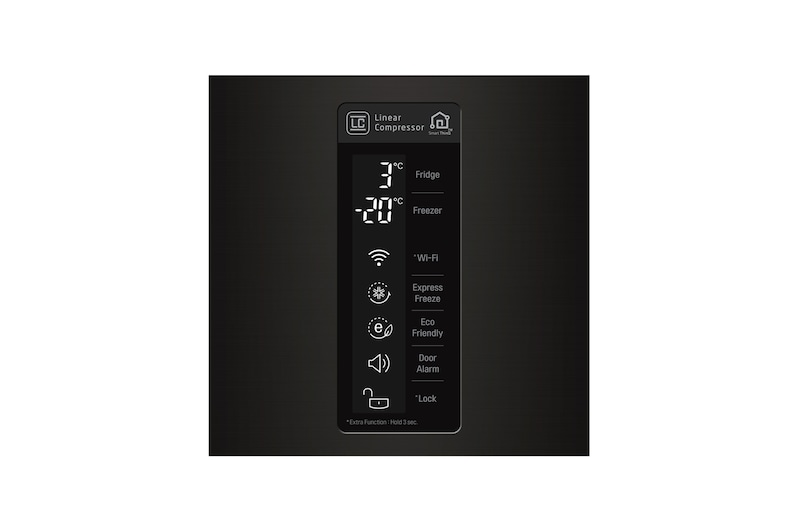 LG Réfrigérateur combiné | Total No Frost | Compresseur linéaire inverter | 37dB | Connecté Wi-Fi | Moist Balance Crisper | Fresh converter , LG GBW6346SBL