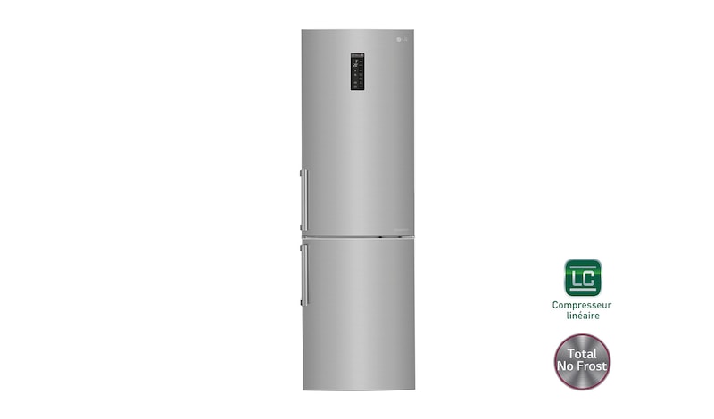 Vue avant de Réfrigérateur combiné | Total No Frost | Compresseur linéaire inverter | Smart Diagnosis™ | Moist Balance Crisper | Fresh converter | A++ | Wi-Fi LG GBW6356BPS