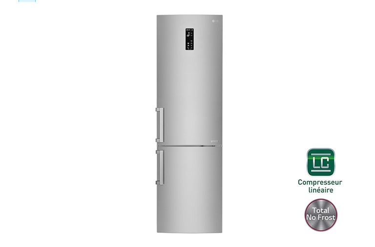 Vue avant de Réfrigérateur combiné | Total No Frost | Compresseur linéaire inverter | Smart Diagnosis™ | Moist Balance Crisper | Fresh converter | A+++ | Wi-Fi LG GBW6388ESC