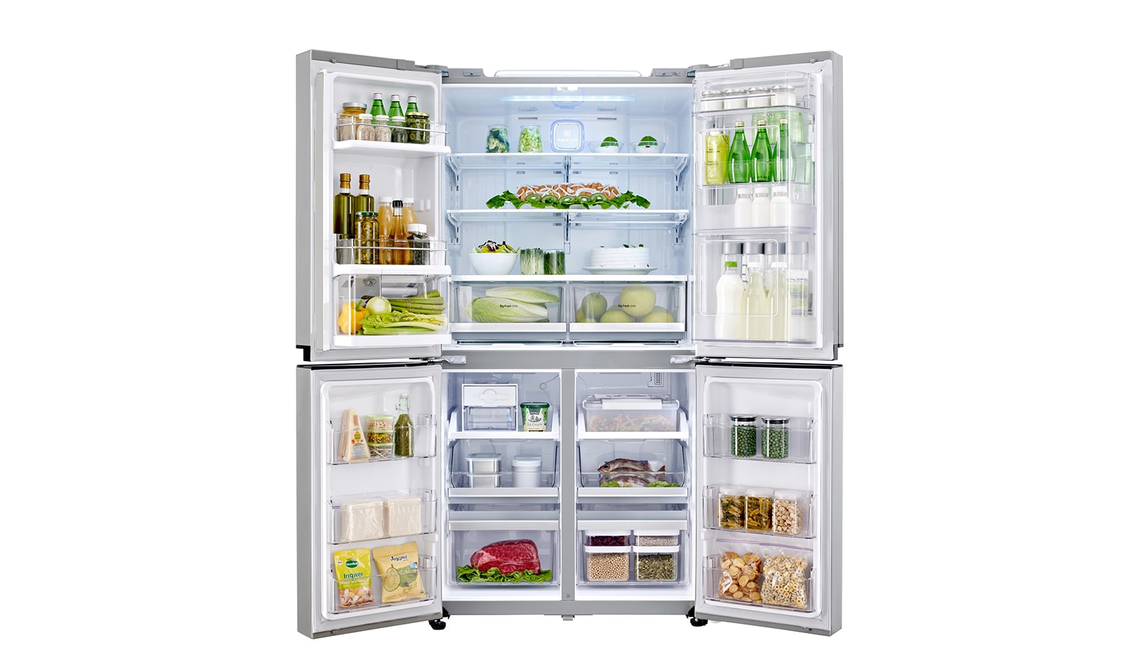 Vue avant de Réfrigérateur 4 portes | 601L | No Frost | Door-In-Door ® | Compresseur Linéaire Inverter | Clayettes Smart Slide | Pure N Fresh LG GLC8839SC