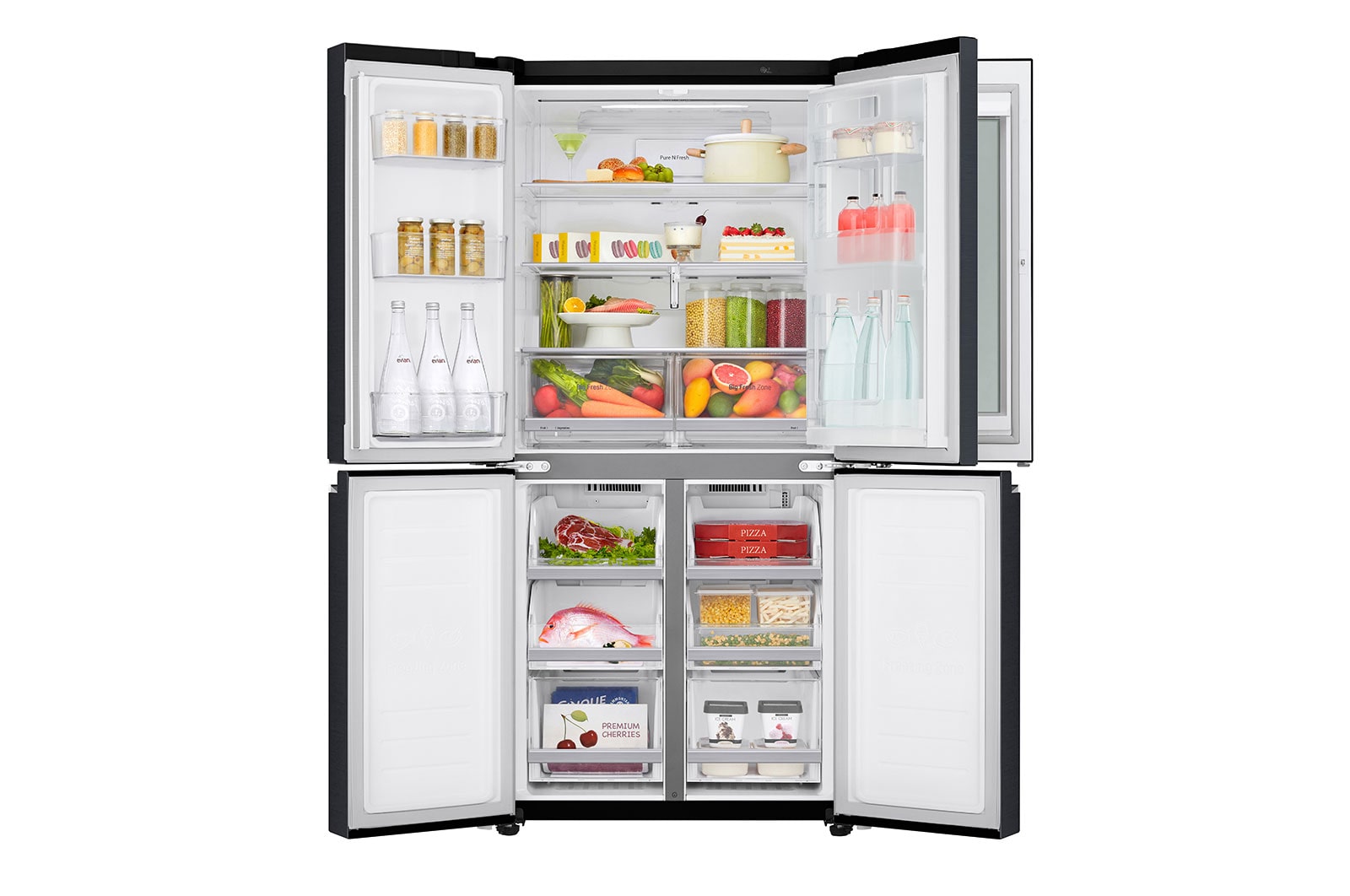 LG Réfrigérateur Multi-Portes | Door-in-Door | 530 L | No Frost | Compresseur Linéaire Inverter, LG GMQ844MCKV