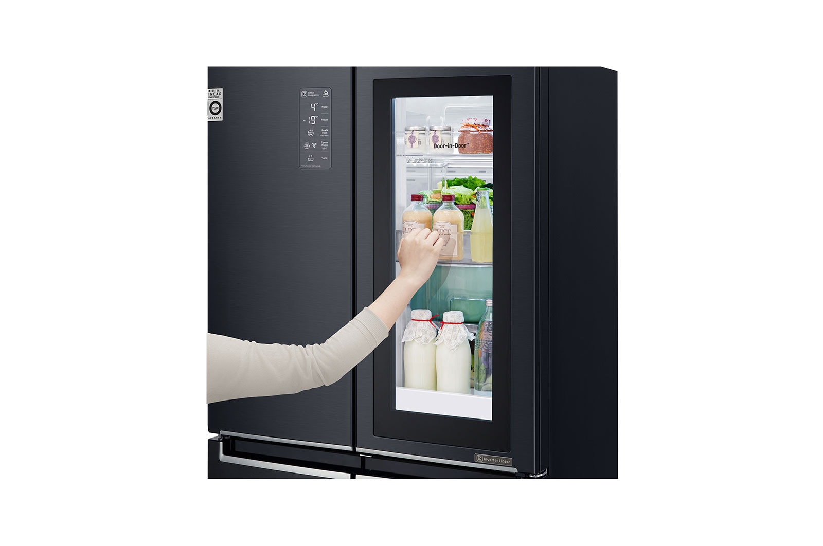 LG Réfrigérateur Multi-Portes | Door-in-Door | 530 L | No Frost | Compresseur Linéaire Inverter, LG GMQ844MCKV