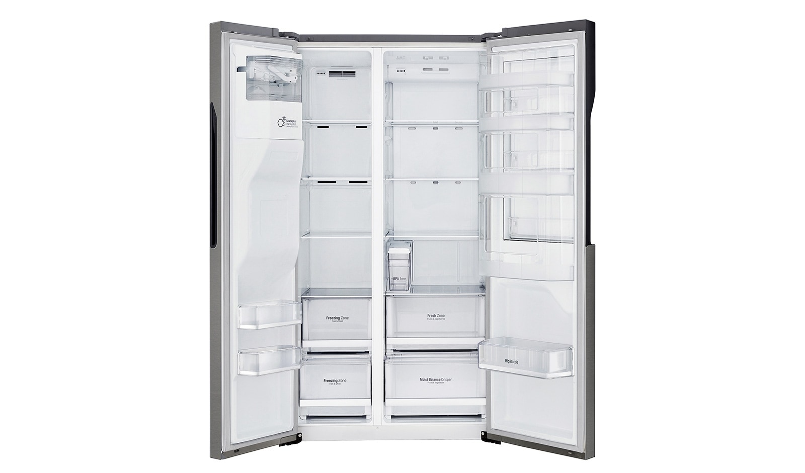 LG Réfrigérateur Américain | 606L | Compresseur linéaire | Total No Frost | Eau'tonome | Moist Balance Crisper | Door in Door® | F, LG GSJ361DIDV
