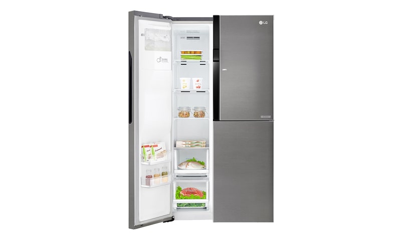 LG Réfrigérateur Américain | 606L | Compresseur linéaire | Total No Frost | Eau'tonome | Moist Balance Crisper | Door in Door® | F, LG GSJ361DIDV