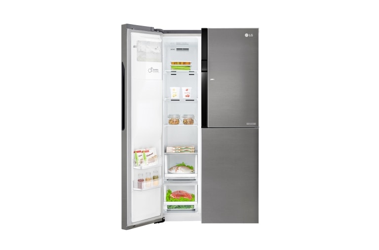 LG Réfrigérateur Américain | 606L | Compresseur linéaire | Total No Frost | Eau'tonome | Moist Balance Crisper | Door in Door® | F, LG GSJ361DIDV