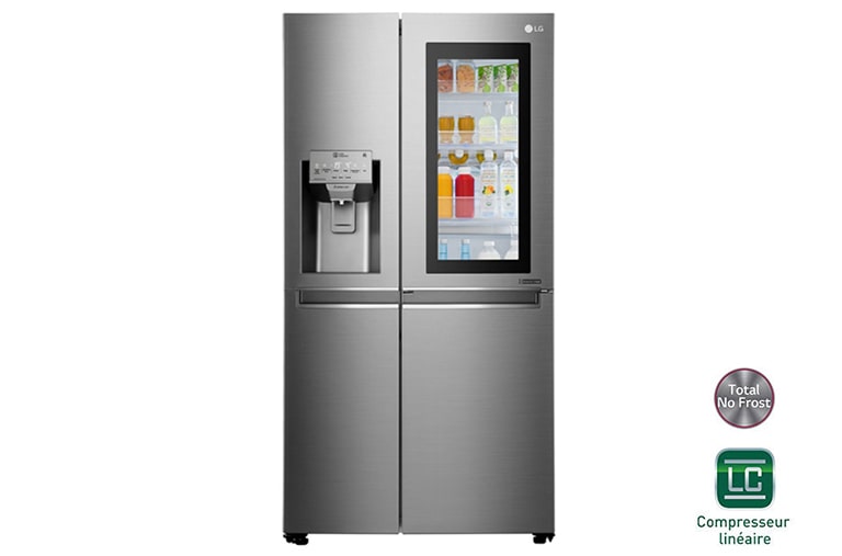 Vue avant de Réfrigérateur Américain | InstaView Door-in-Door ® | 625L | Compresseur Linéaire | Total No Frost | Wi-Fi | F LG GSK6676SC