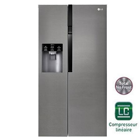 Réfrigérateur Américain, 606 L, Compresseur Linéaire, Moist Balance  Crisper, Total No Frost, Smart Diagnosis, F - LG GSL360ICEV