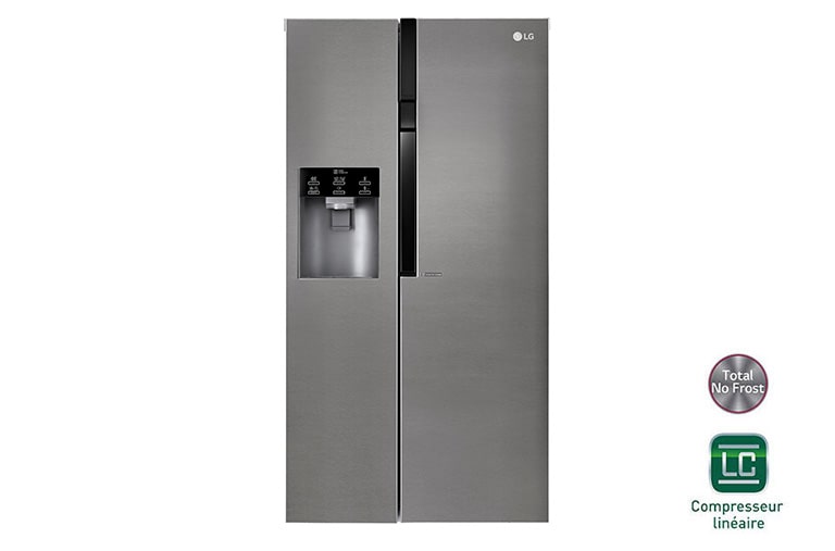 Vue avant de Réfrigérateur Américain | 591L | Compresseur Linéaire | Total No Frost | Smart Diagnosis | F LG GSL360ICEZ