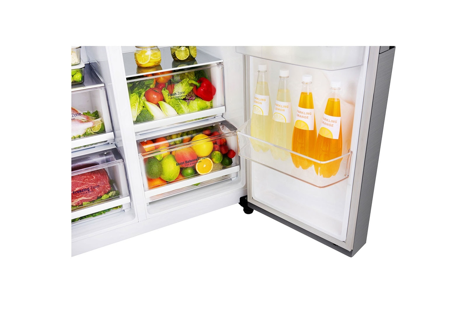LG Réfrigérateur Américain | 625L | Compresseur Inverter | Total No Frost | Moist Balance Crisper | F, LG GSL480PZXV