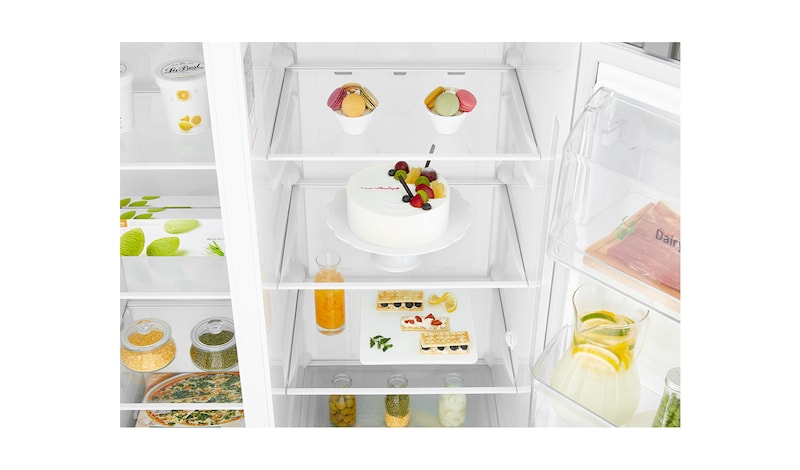 LG Réfrigérateur Américain | 625L | Compresseur linéaire | Total No Frost | Smart Diagnosis | Moist Balance Crisper | F, LG GSL6611PS