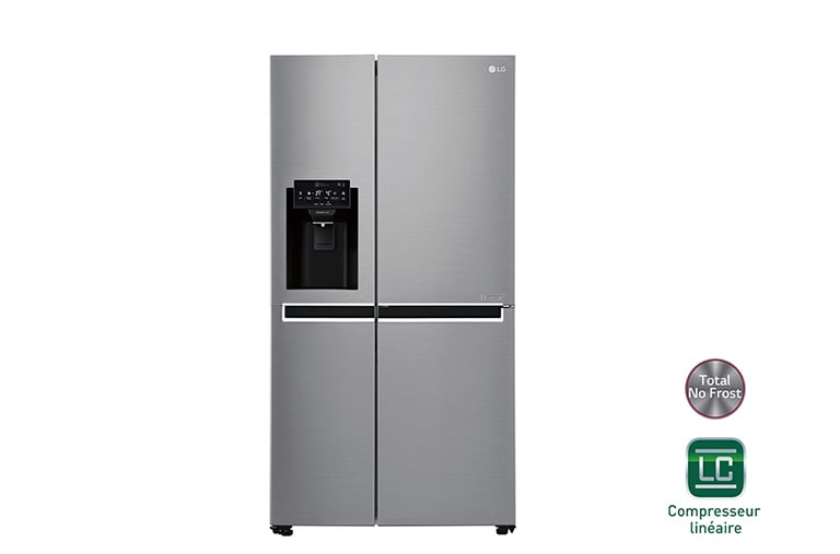 LG Réfrigérateur Américain | 625L | Compresseur linéaire | Total No Frost | Smart Diagnosis | Moist Balance Crisper | F, LG GSL6611PS