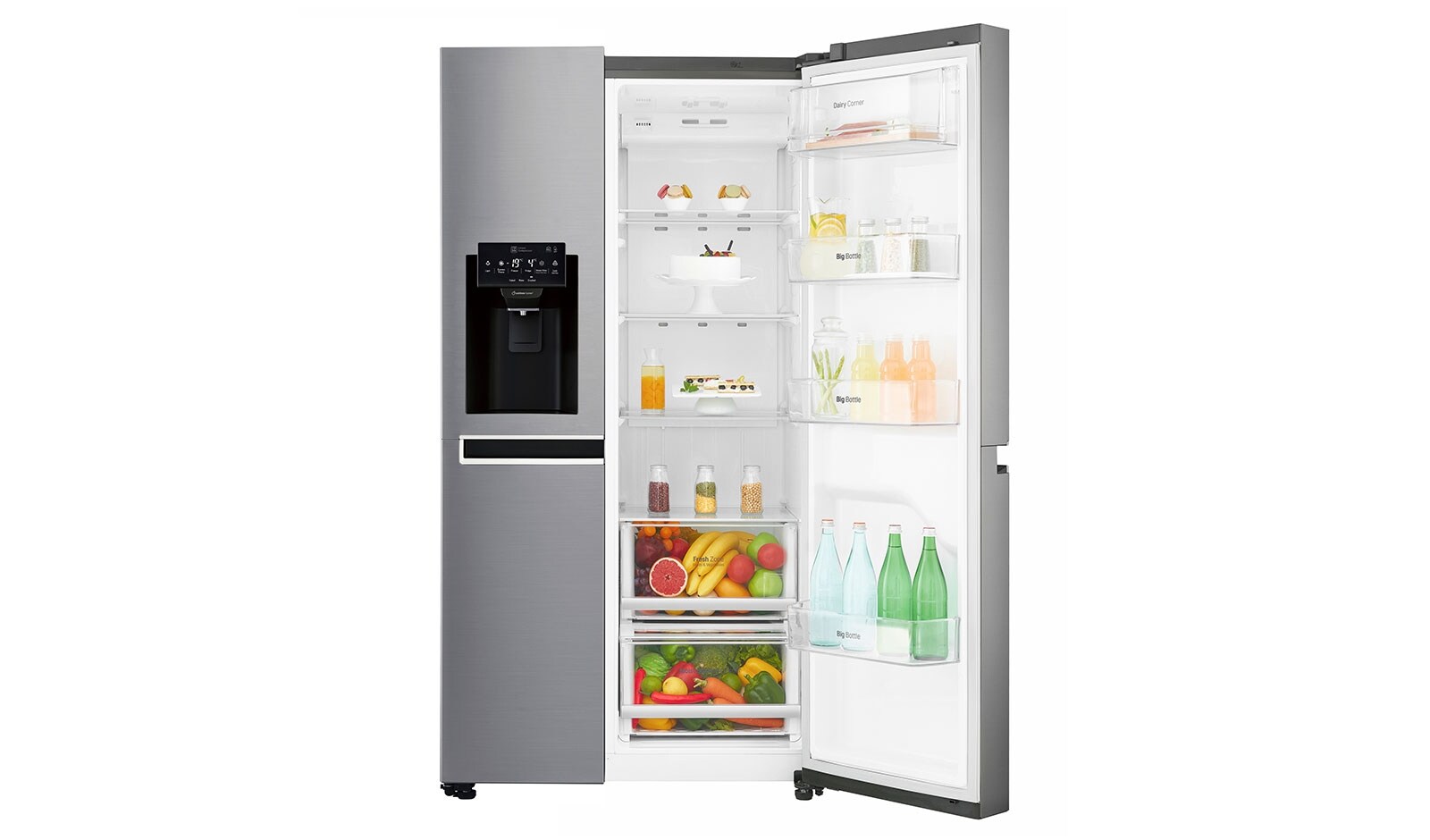 LG Réfrigérateur Américain | 601L | Compresseur Linéaire | Total No Frost | Smart Diagnosis | A+, LG GSL6621PS