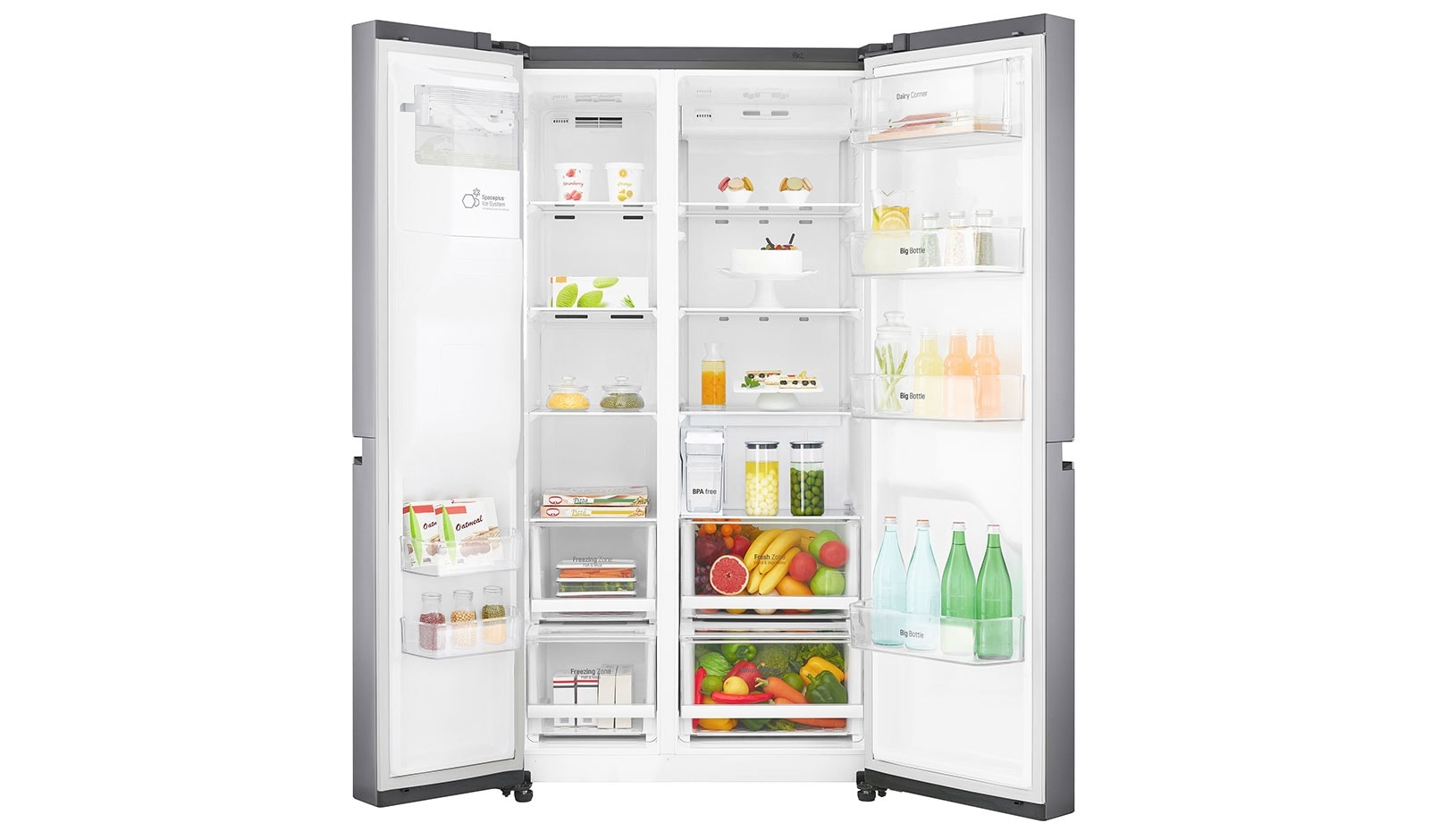 LG Réfrigérateur Américain | 625L | Compresseur Linéaire | Eau'tonome | Total No Frost | Smart Diagnosis | F, LG GSL6661PS