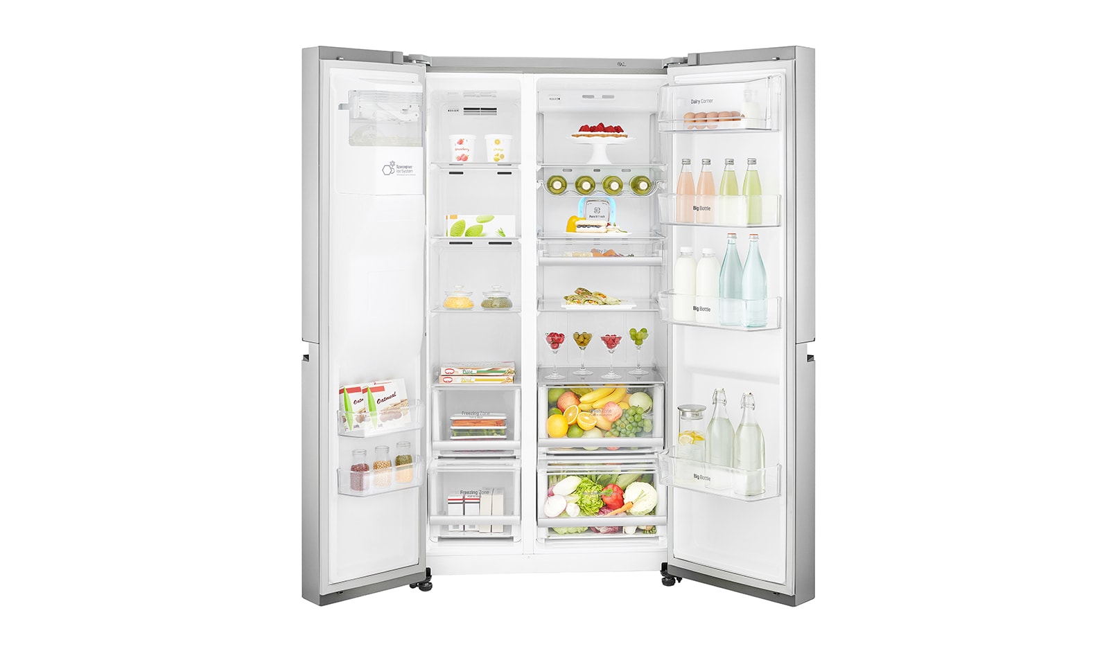 LG Réfrigérateur Américain | 601L | Compresseur linéaire | Total No Frost | Smart Diagnosis | Moist Balance Crisper | A+, LG GSL6671SC