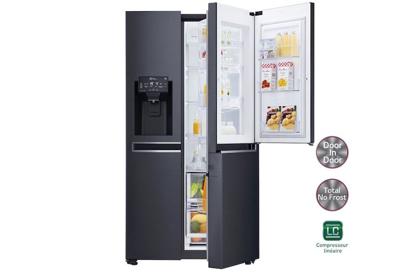 Vue avant de Réfrigérateur Américain | Door-in-Door | 601L | Compresseur Linéaire | Total No Frost | Connécté Wi-Fi | A++ LG GSS6676MT