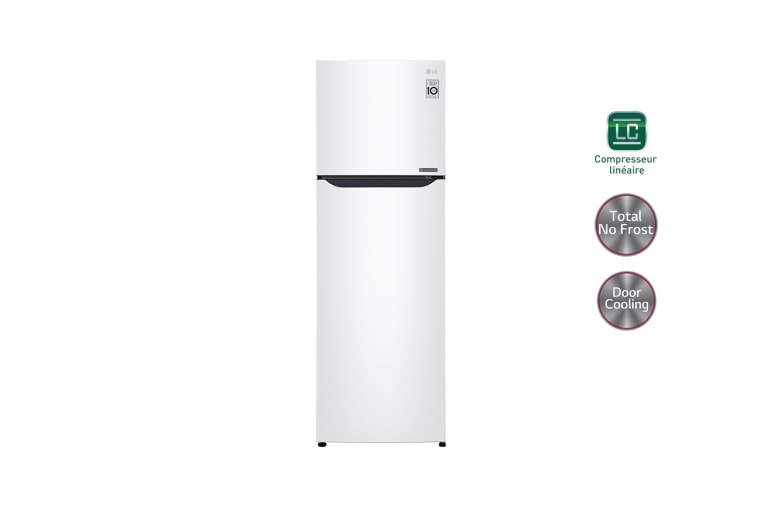 Vue avant de Réfrigérateur 2 portes | 254L | Total No Frost | Compresseur linéaire inverter | Door Cooling | F LG GT5525WH