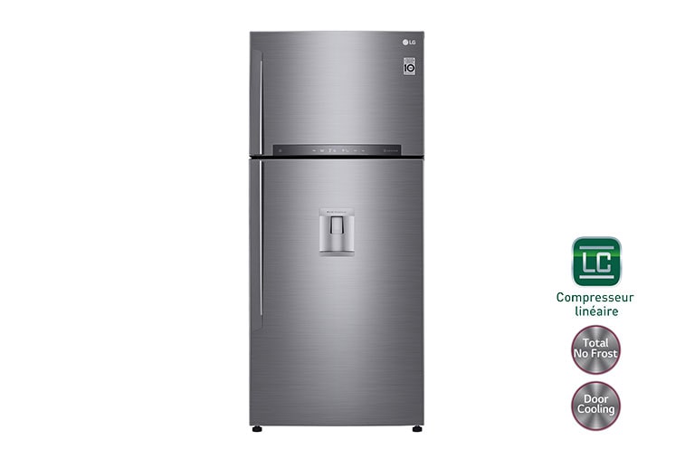 Vue avant de Réfrigérateur 2 portes | Total No Frost | Compresseur linéaire inverter | Door Cooling | WIFI | A++ LG GTF7851PS