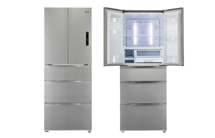 LG Réfrigérateur 5 portes | 396L | No Frost | Tiroir convertible | Compresseur Linéaire Inverter | Clayettes Smart Slide, LG GLC7010SC