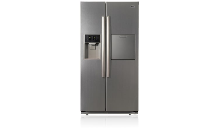 Vue avant de Réfrigérateur Américain Design INOX LG GW-P2123AC