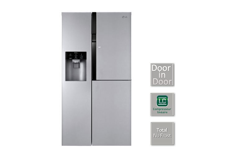 Vue avant de Réfrigérateur Américain | 614L | Door-In-Door | Compresseur Linéaire Inverter | No Frost | A+ | Pure N Fresh LG GW-S6038AC