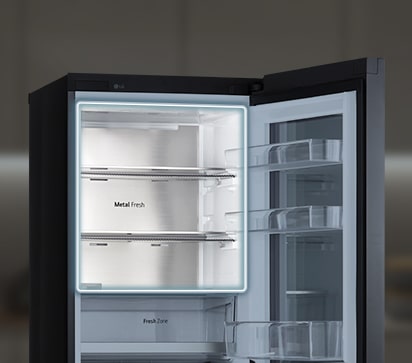 Zone Metal Fresh à l’intérieur du réfrigérateur.