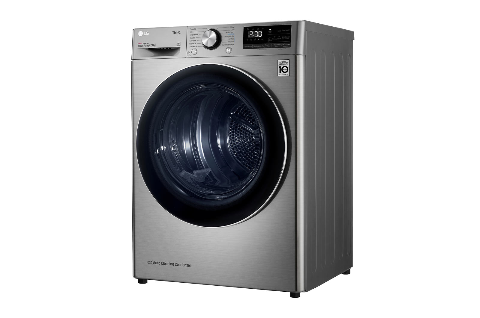 LG Sèche-linge 9kg | A+++ | Condenseur Autonettoyant | Compresseur DUAL Inverter et moteur Inverter garanti 10 ans, LG ﻿RH9V72IX