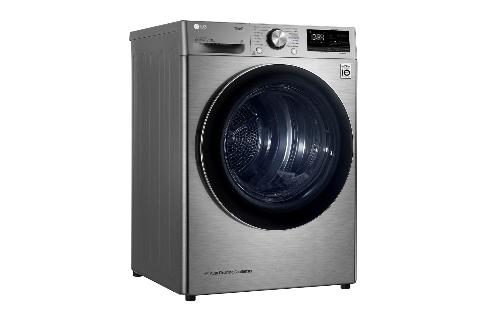 LG Sèche-linge 9kg | A+++ | Condenseur Autonettoyant | Compresseur DUAL Inverter et moteur Inverter garanti 10 ans, LG ﻿RH9V72IX