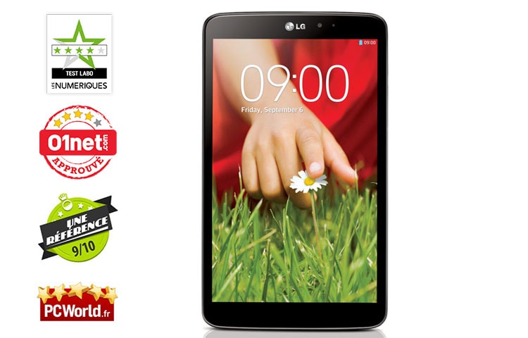 LG G Pad 8.3 | Ecran 8,3" (21cm) Full HD 1920x1200 | Batterie 4600 mAh | Mémoire 16 GO | Processeur QuadCore 1,7 Ghz | APN 5MP | Android Kitkat | Knock Code, LG G Pad 8.3