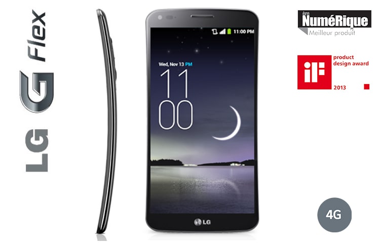 LG G Flex | 4G | Ecran incurvé POLED 6" (15,2cm) | Batterie 3500 mAh | Processeur Quad core 2,26Ghz | APN 13MP | Coque arrière auto-réparante | Touche arrière intuitive, LG G Flex