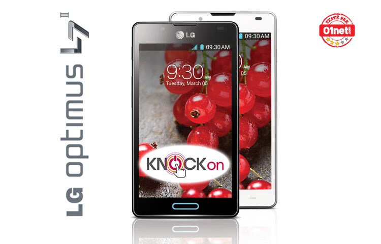 LG Optimus L7 II | Ecran IPS WVGA 4,3" (10,9cm) | Batterie 2460 mAh | Processeur Dual-Core 1,0Ghz | APN 8MP | Android 4.1 Jelly bean | Fonction KnockOn, LG Optimus L7 II