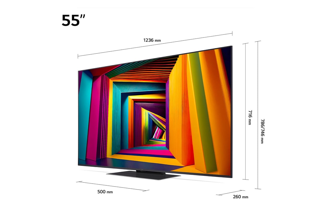 LG TV LG LED | 2024 | 55" (139 cm) | 4K UHD AI | Processeur α5 AI 4K Gen7, LG 55UT91006LA