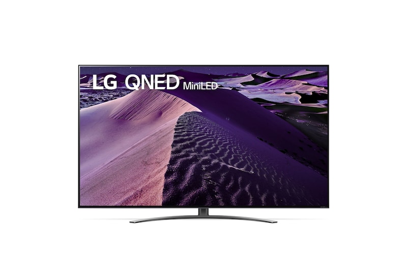 Vue avant de TV LG QNED MiniLED | 2022 | 65'' (164 cm) | UHD | Processeur α7 Gen5 AI LG 65QNED866QA