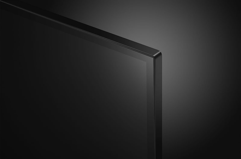 Close-up of the top edge of LG UHD TV, UT73