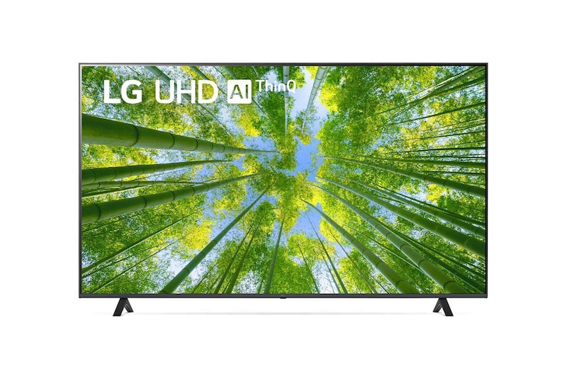 Vue de face du TV LG UHD 4K, série UQ80