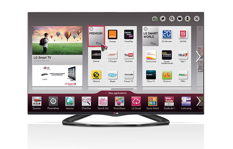 LG 55" (138cm) | TV LED Plus | Full HD | 3D | Smart TV |MCI 400 | Dalle IPS | Cinema Screen | WIFI, LG 55LA660S