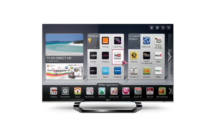 LG 55" (140cm) | TV Edge LED | Full HD | 3D | Smart TV | MCI 400 | Smart Share | DNLA Certifiée| WI-FI | WI-DI, LG 55LM660S