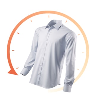 Image représentant le temps qui passe autour d’une chemise.