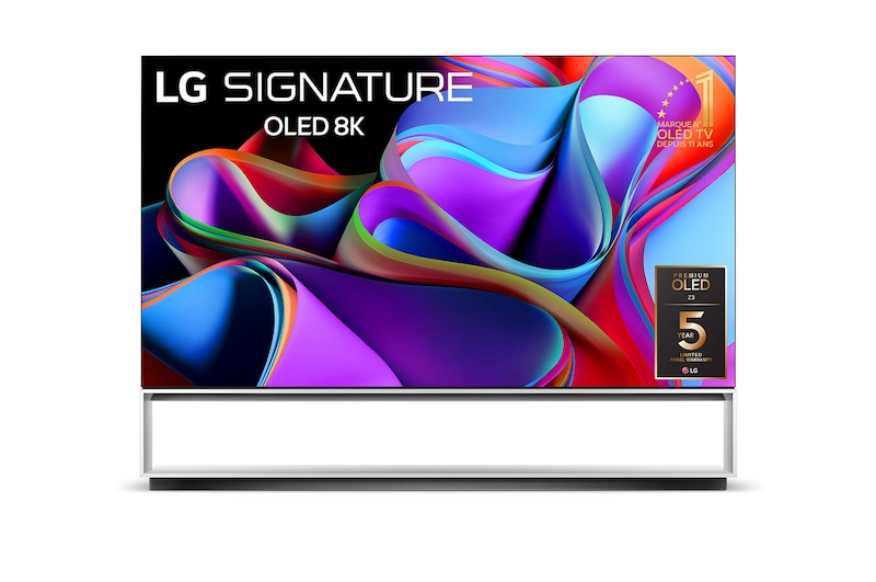 Vue de face du TV LG OLED evo, série Z3