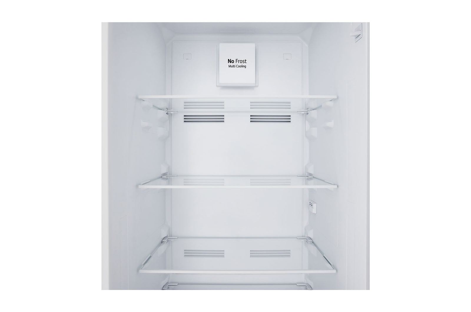 Vista da lateral direita do Frigorífico Combinado de Encastre Branco com 233l, No Frost Total e Gaveta Para Vegetais Frescos