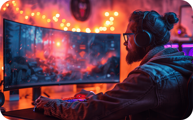 A 31.5 inch UHD 4K gaming monitor displaying the number 31 in a sleek design.