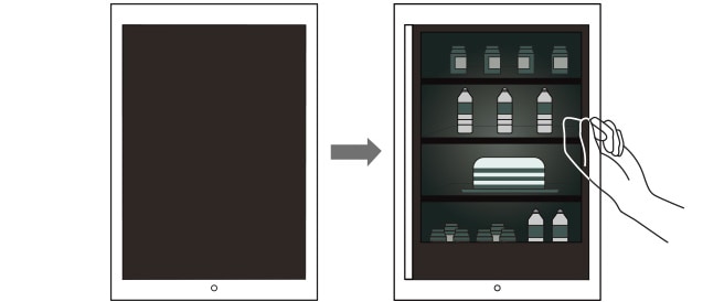 When LG SIGNATURE Bottom-Freezer's instaview is knocked on twice, the black-mirrored glass panel turns transparent.