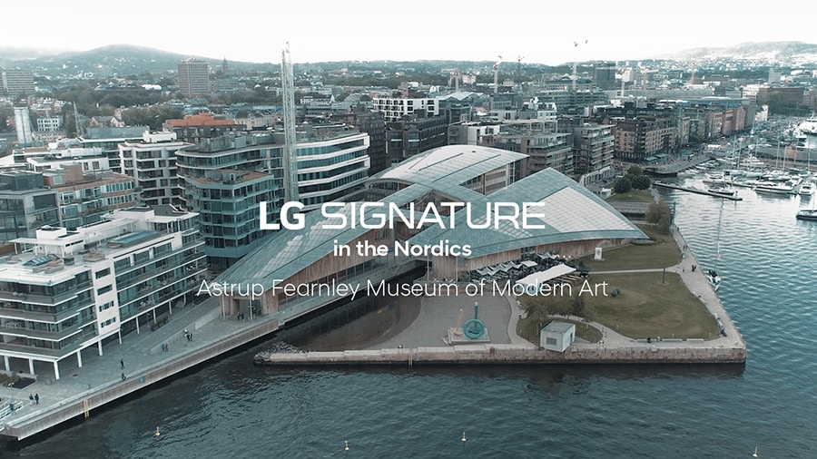 top view of astrup fearnley museum of modern art in oslo, norway