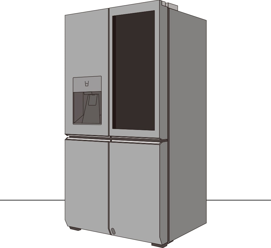 An infographic picture showing the full body of LG SIGNATURE Refrigerator