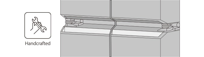 Image showing that the handle bar of LG SIGNATURE Refrigerator is made of aluminum