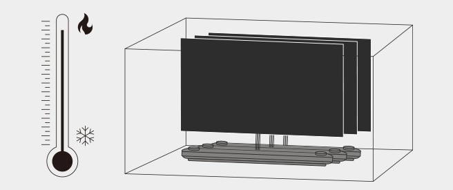 Image explaining how durability test is being done in the condition of 40 degree C for 48 hours