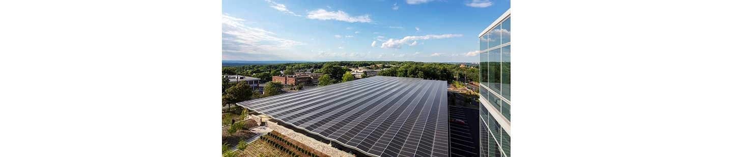 LG solar panels installed at LG’s North American corporate headquarters in Englewood Cliffs, New Jersey, USA.