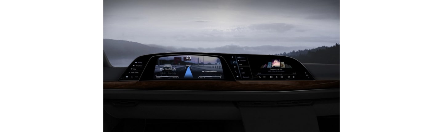 An image of LG’s infotainment system installed on a car dashboard